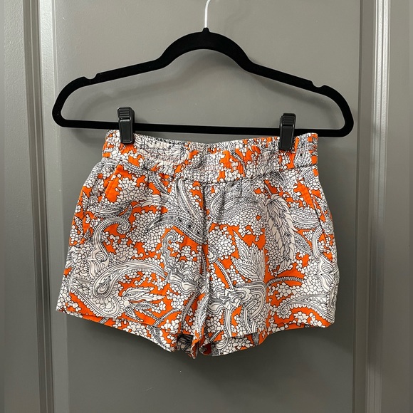 J. Crew Factory Orange Patterned Shorts - Picture 1 of 1